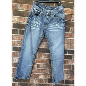 Axe & Crown Jeans Mens 32 x 30 Slim Fit Embroidered Pockets VTG Denim